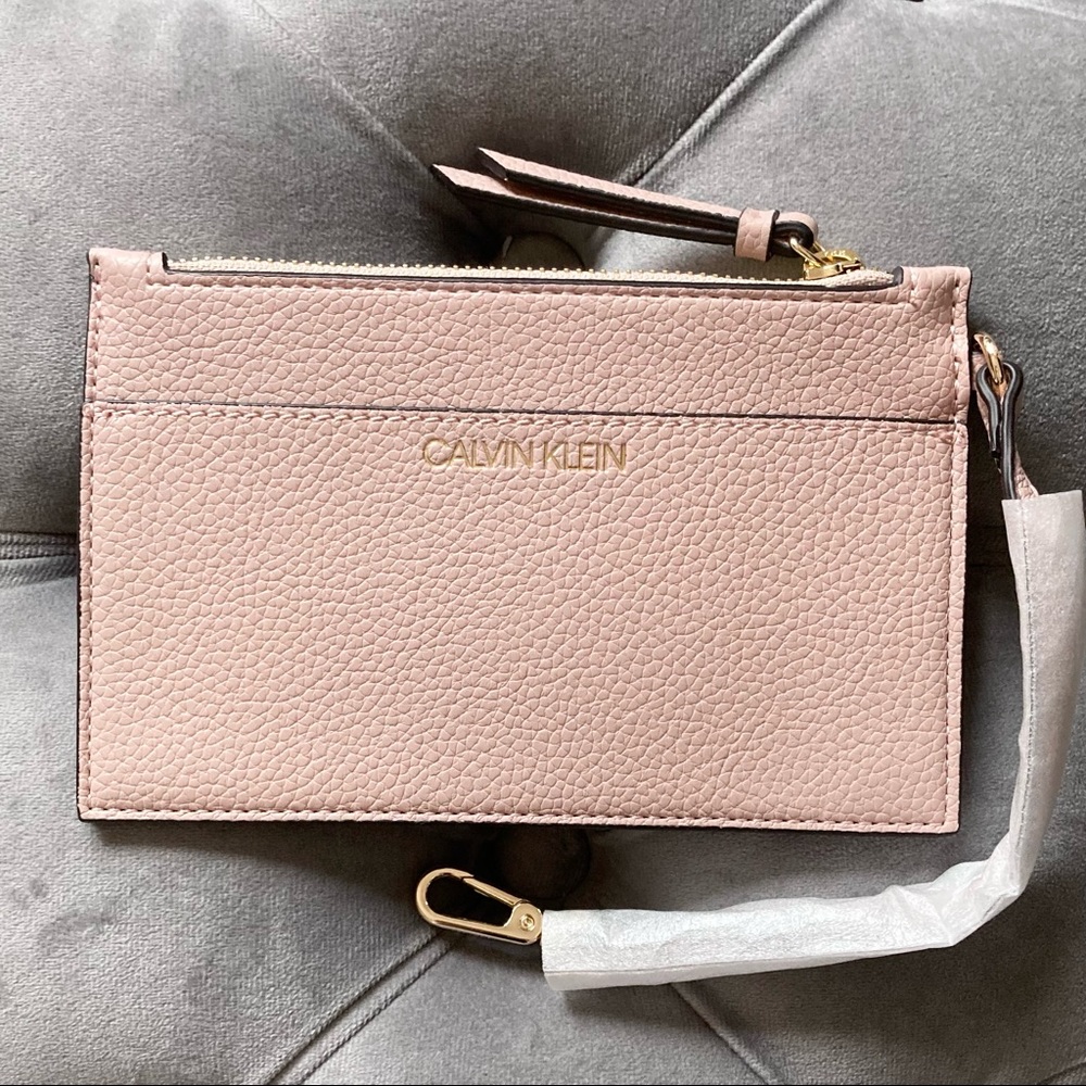Calvin Klein Pouch Wristlet Catchall Cosmetic Pouch
